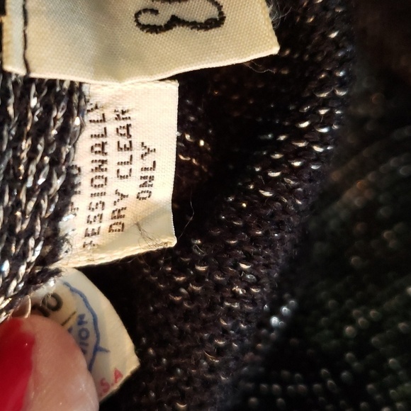 Vintage Back and Silver Jacket with Boa - Picture 8 of 9